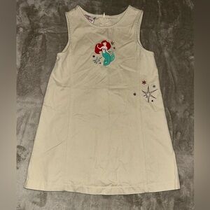 Disney Store 100% Cotton The Little Mermaid Cream Tank Dress Size 4/5